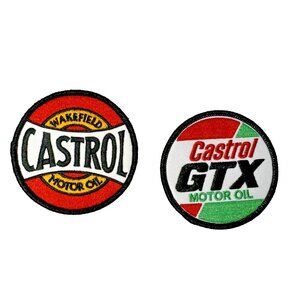 (2) LOT of Castrol Automotive Motor Oil Premium 2.5in Embroidered Iron-on Patch